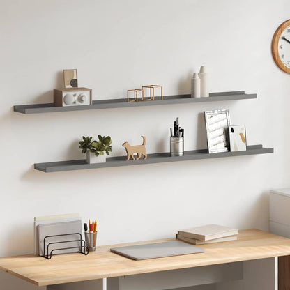 Wandregale 2 Stk. Grau 115x9x3 cm