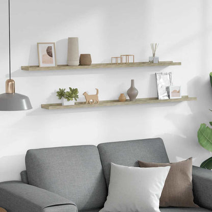 Wandregale 2 Stk. Sonoma-Eiche 115x9x3 cm