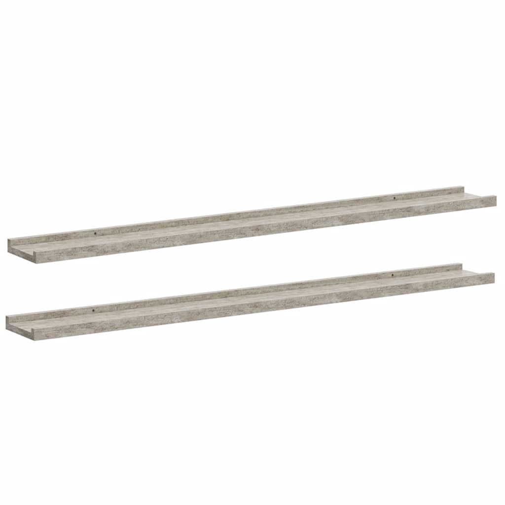 Wandregale 2 Stk. Betongrau 100x9x3 cm