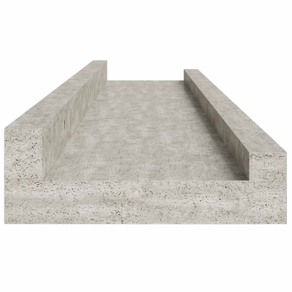 Wandregale 4 Stk. Betongrau 60x9x3 cm