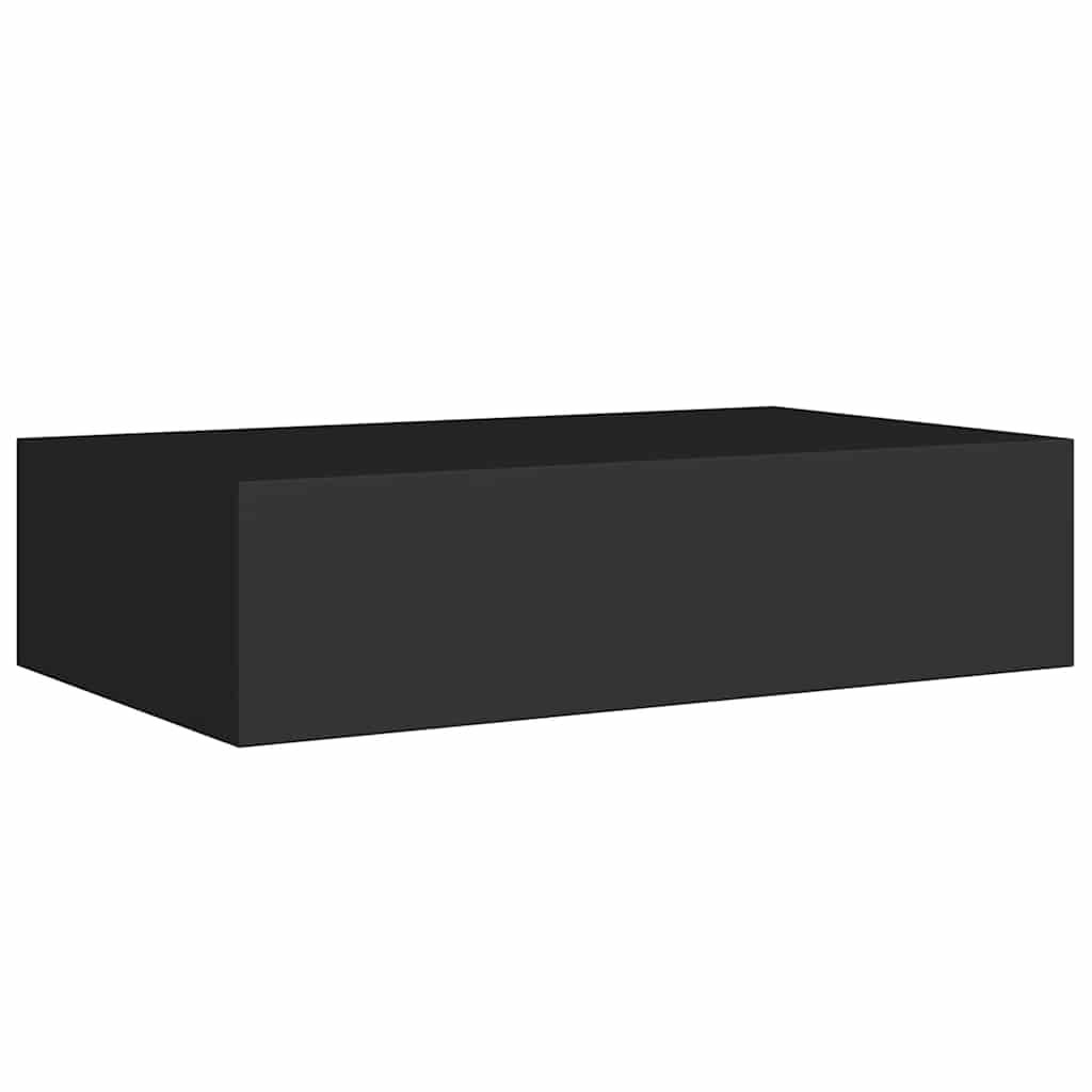 Wandregal mit Schublade Schwarz 40x23,5x10 cm MDF