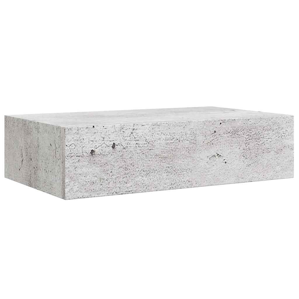 Wandregale mit Schubladen 2 Stk. Betongrau 40x23,5x10 cm MDF