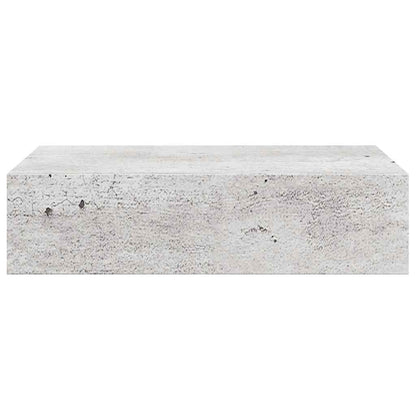 Wandregale mit Schubladen 2 Stk. Betongrau 40x23,5x10 cm MDF