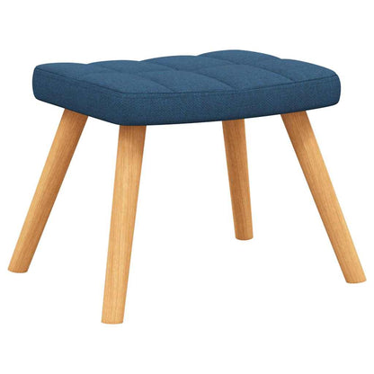 Relaxsessel mit Hocker Blau Stoff