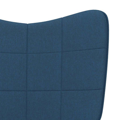 Relaxsessel mit Hocker Blau Stoff