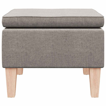 Hocker mit Holzbeinen Taupe Stoff