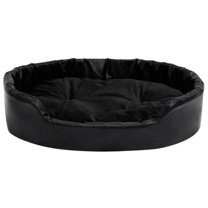 Hundebett Schwarz 90x79x20 cm Plüsch und Kunstleder