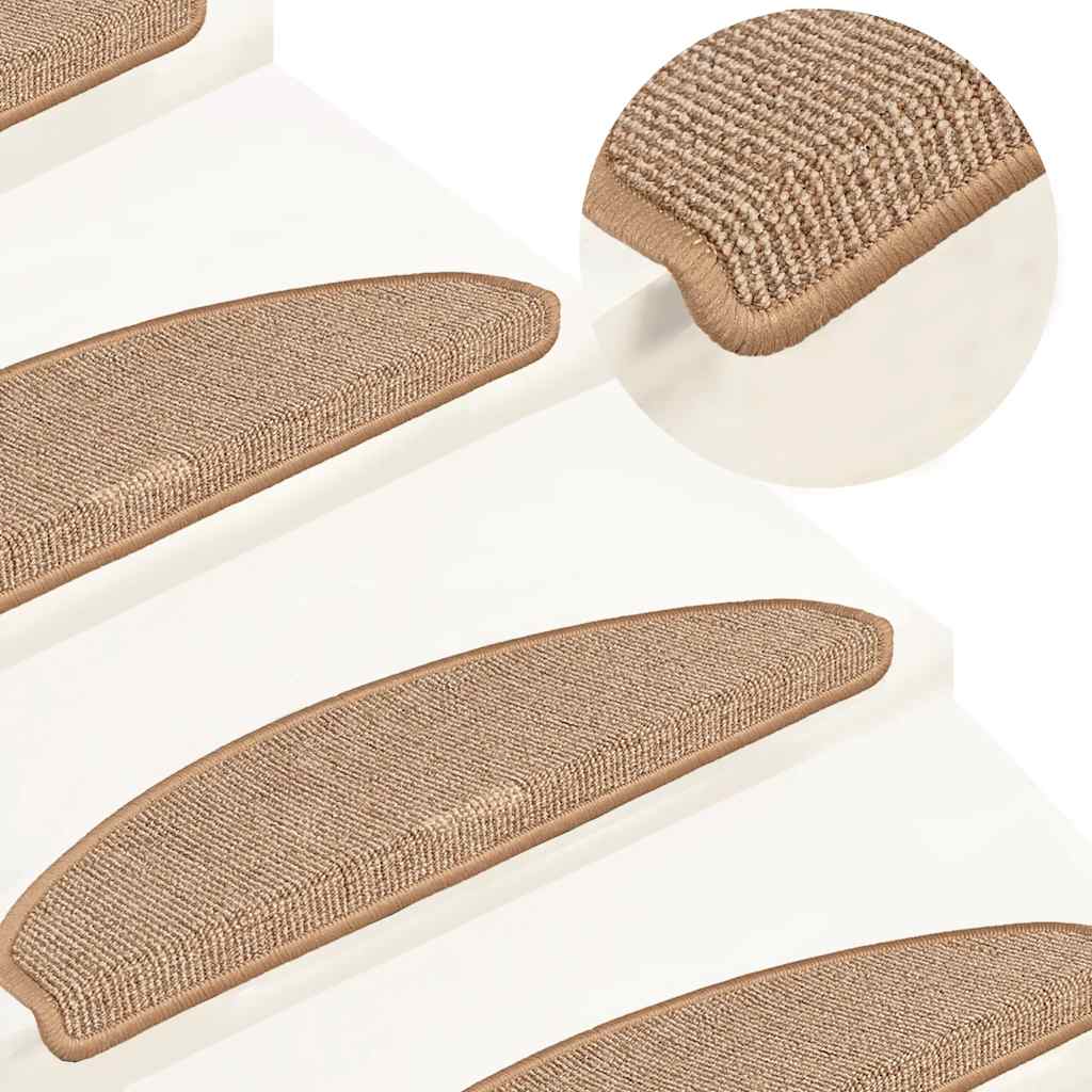 Stufenmatten 15 Stk. 65x21x4 cm Hellbraun Halbrund Groß