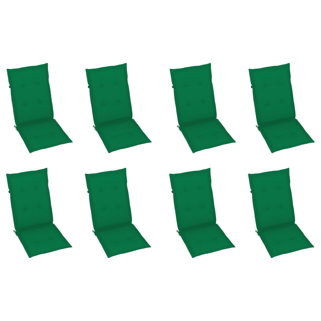 Verstellbare Gartenstühle mit Auflagen 8 Stk. Massivholz Teak