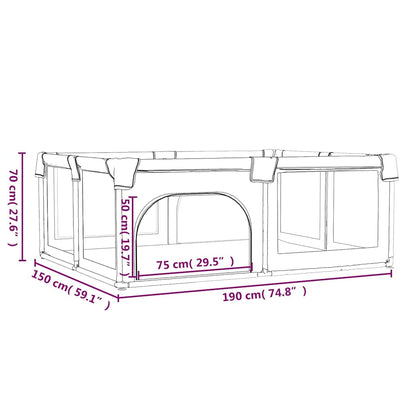 Laufstall mit 2 Türen Dunkelgrau Oxford-Gewebe