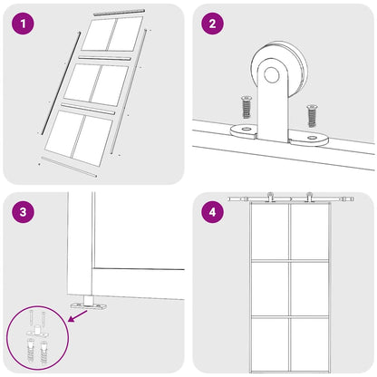 Schiebetür ESG-Glas und Aluminium 102x205 cm Schwarz