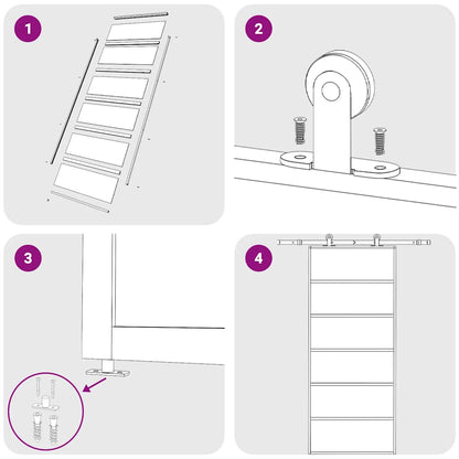 Schiebetür ESG-Glas und Aluminium 90x205 cm Schwarz