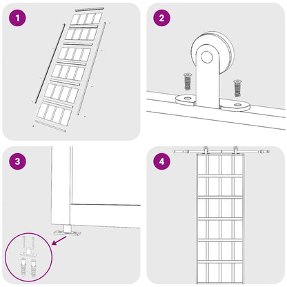 Schiebetür ESG-Glas und Aluminium 76x205 cm Schwarz