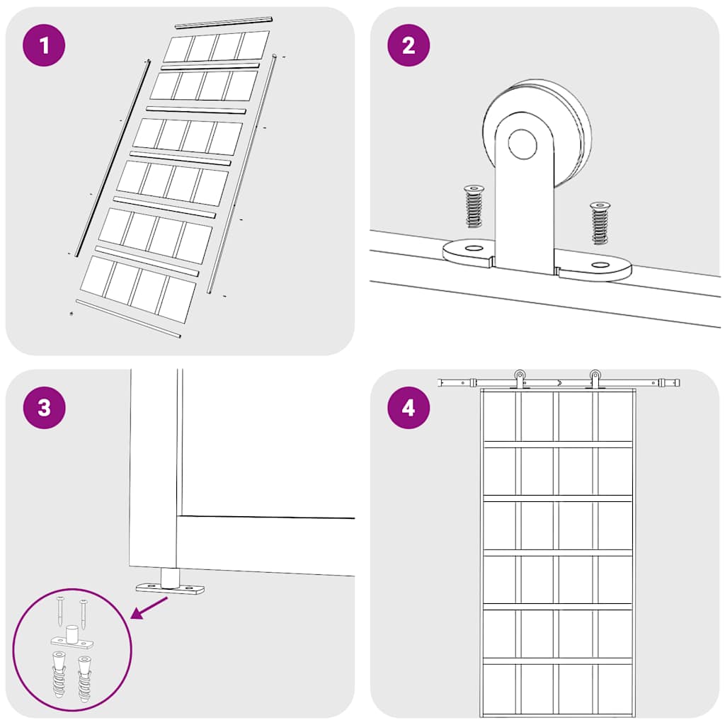 Schiebetür ESG-Glas und Aluminium 102x205 cm Schwarz