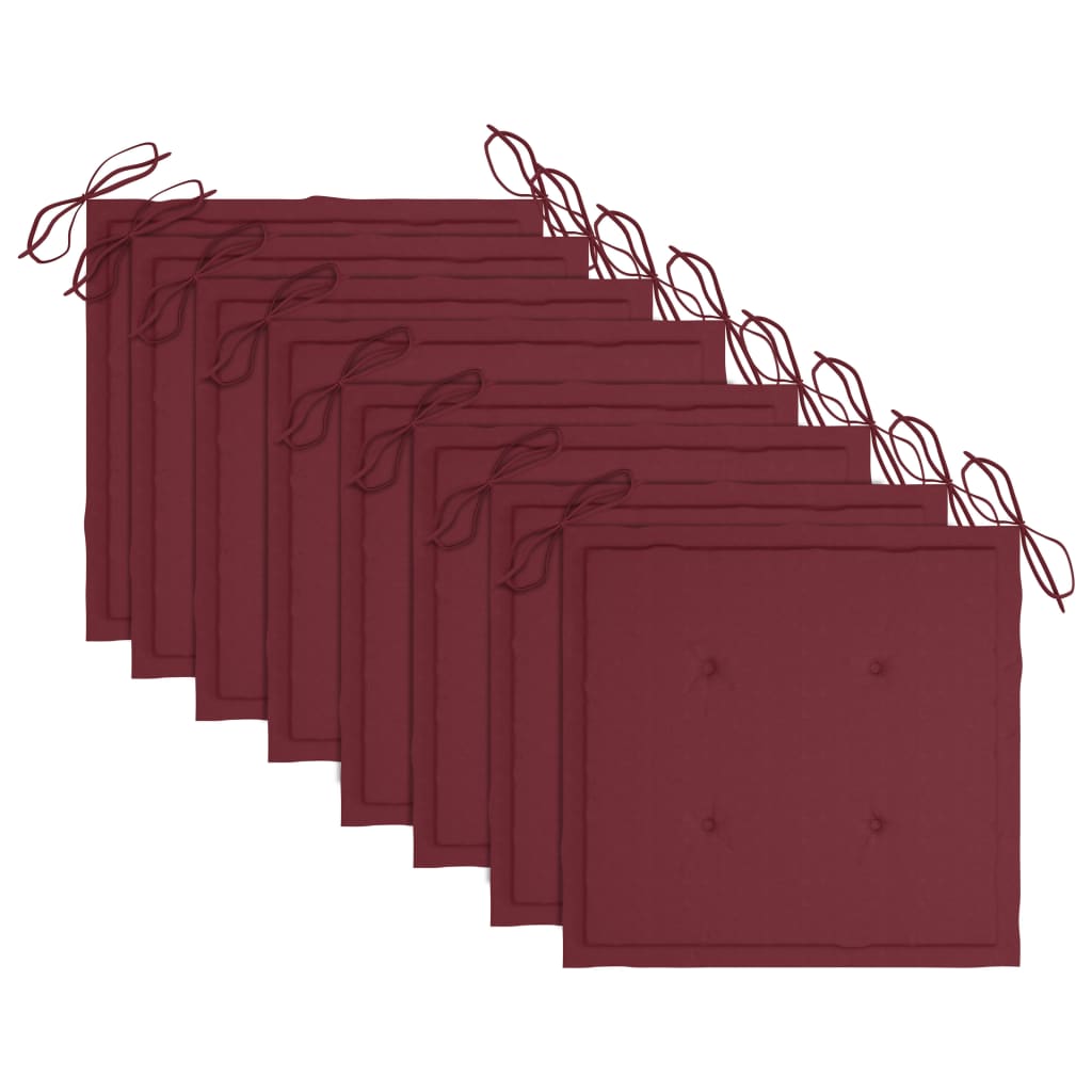 Stapelbare Gartenstühle mit Kissen 8 Stk. Massivholz Teak