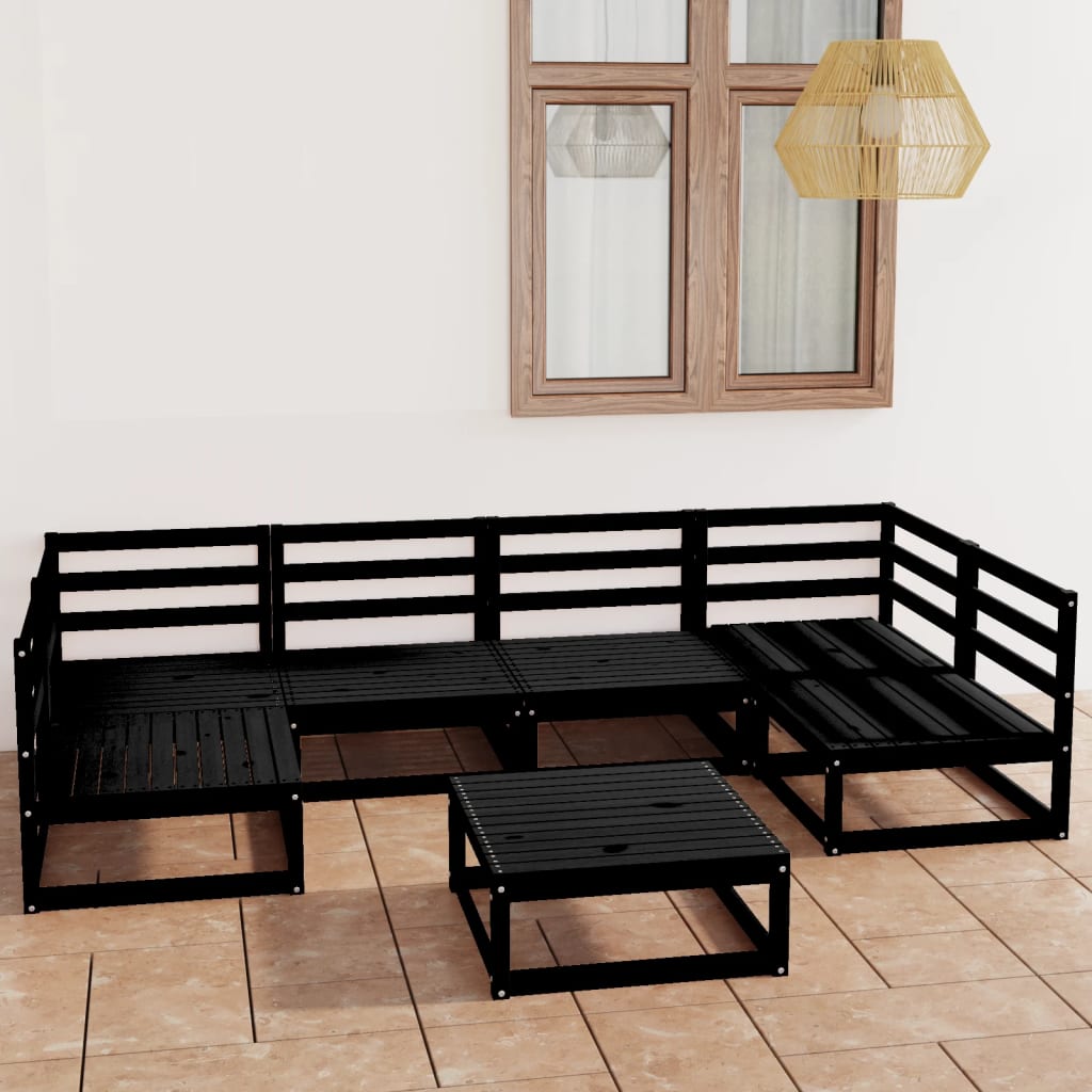 7-tlg. Garten-Lounge-Set Massivholz Kiefer