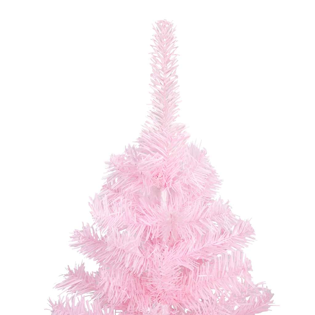 Künstlicher Weihnachtsbaum mit Beleuchtung & Kugeln Rosa 210cm