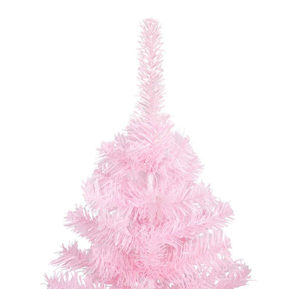 Künstlicher Weihnachtsbaum mit Beleuchtung & Kugeln Rosa 210cm