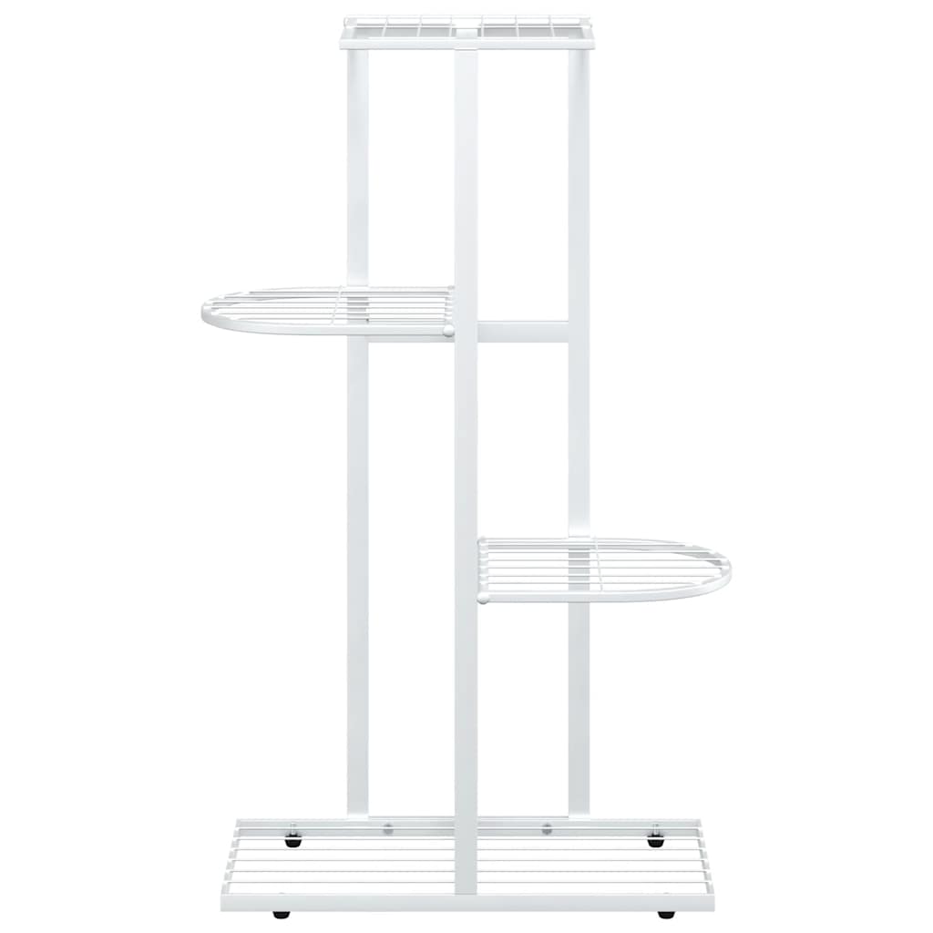 Blumenständer 4-Etagen 43x22x76 cm Weiß Metall