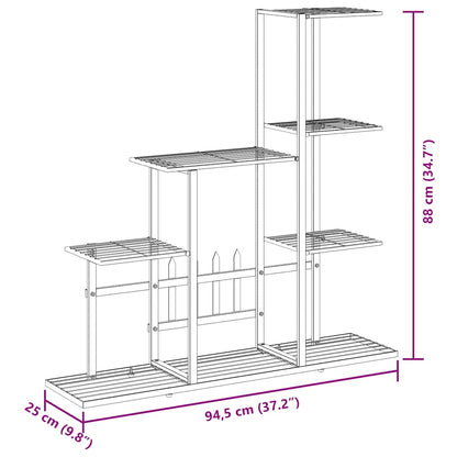Blumenständer 94,5x25x88 cm Schwarz Metall