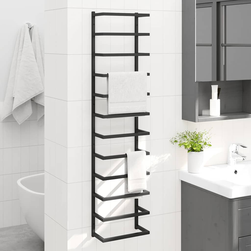 Handtuchständer Schwarz 24x12x96 cm Stahl