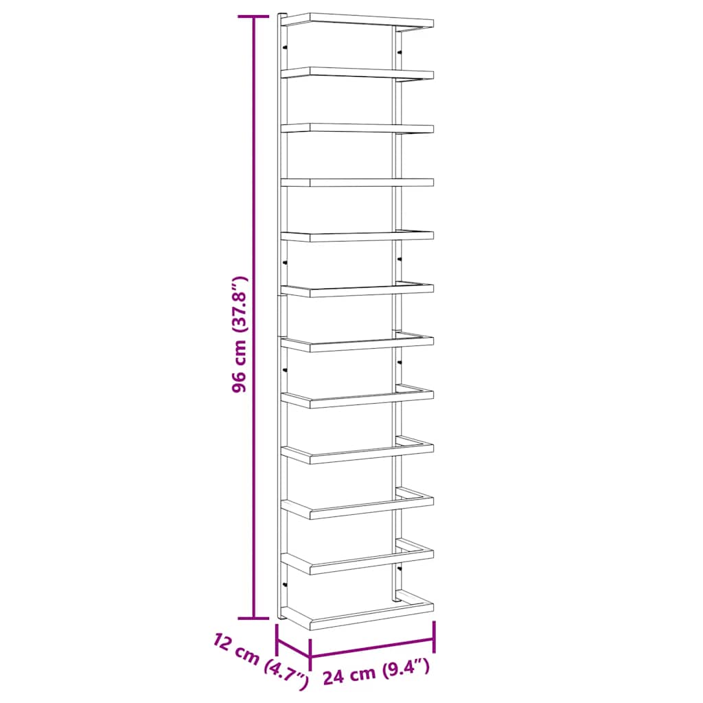 Handtuchständer Schwarz 24x12x96 cm Stahl