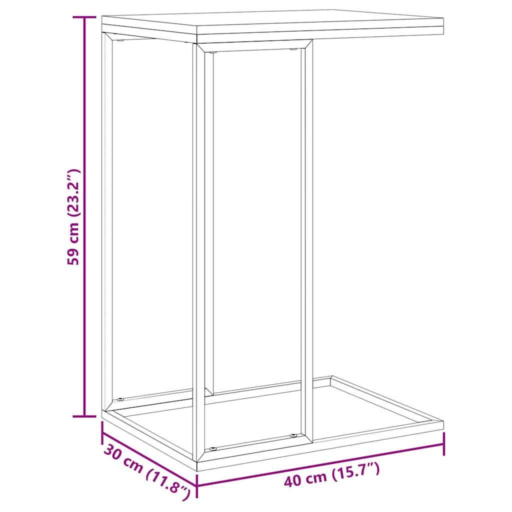 Beistelltisch Schwarz 40x30x59 cm Holzwerkstoff
