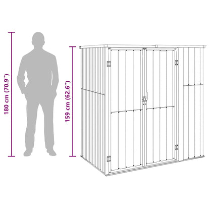 Gerätehaus Braun 161x89x161 cm Verzinkter Stahl