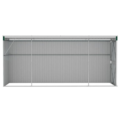 Anbauschuppen Grün 118x382x178 cm Verzinkter Stahl