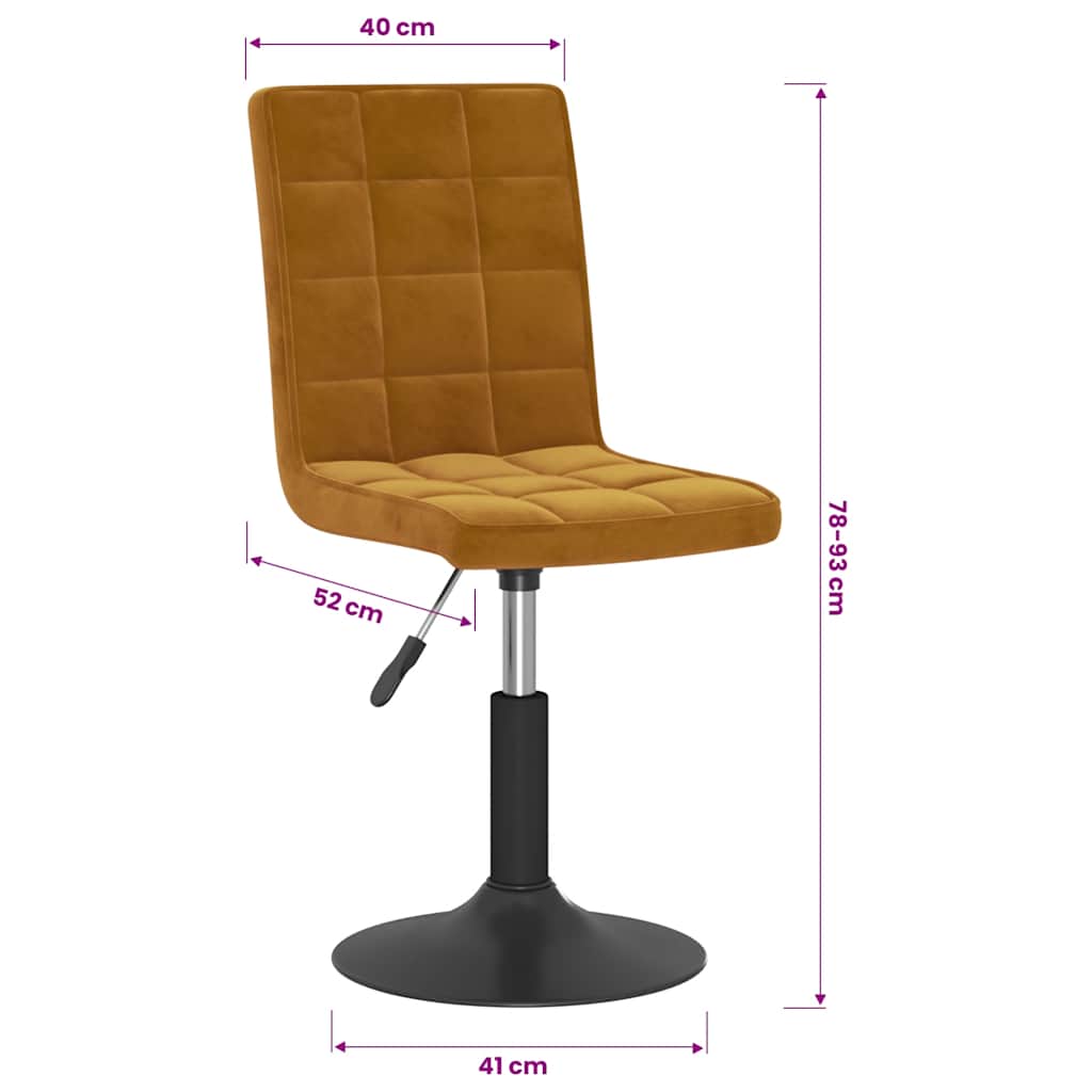 Esszimmerstühle 2 Stk. Drehbar Braun Samt
