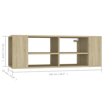 TV-Wandschrank Sonoma-Eiche 102x35x35 cm Holzwerkstoff