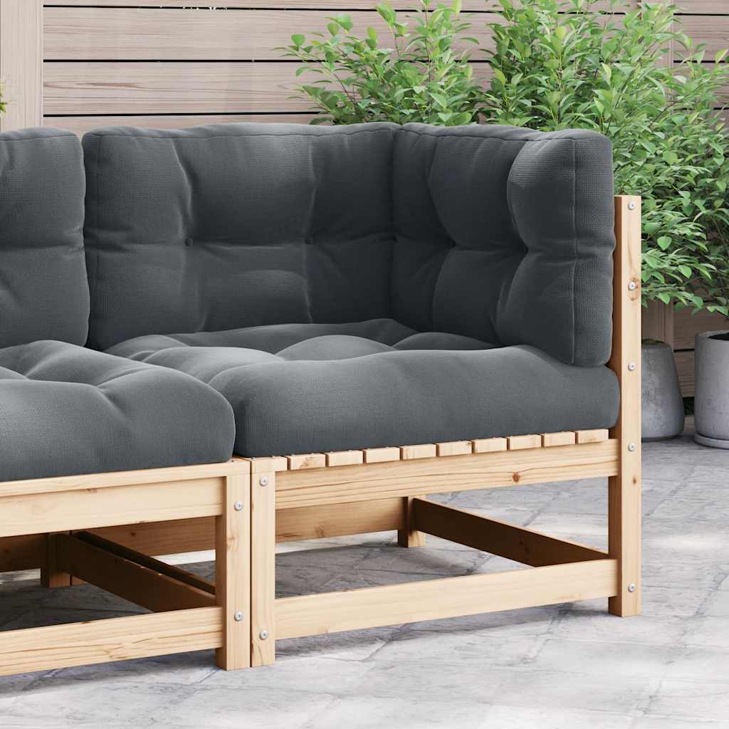 Garten-Ecksofa mit Kissen Massivholz Kiefer