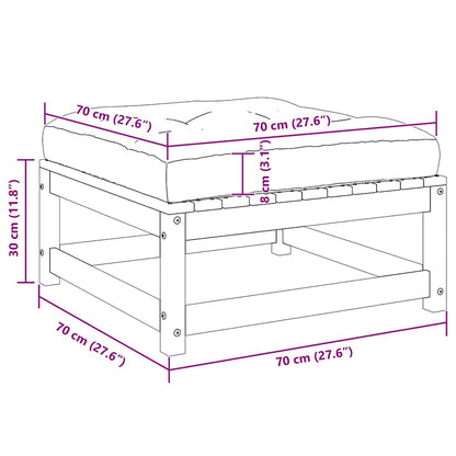 Garten-Fußhocker mit Kissen Massivholz Kiefer
