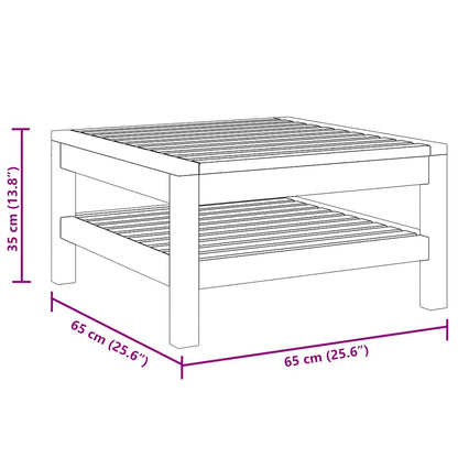 Couchtisch 65x65x35 cm Massivholz Akazie