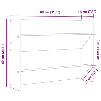 Wand-Schuhschrank Sonoma-Eiche 80x18x60 cm Holzwerkstoff