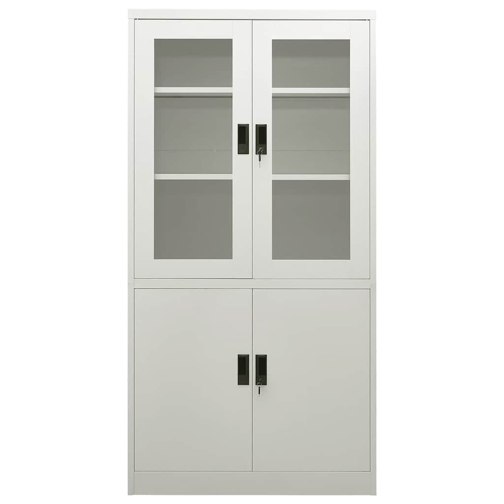 Büroschrank Hellgrau 90x40x180 cm Stahl