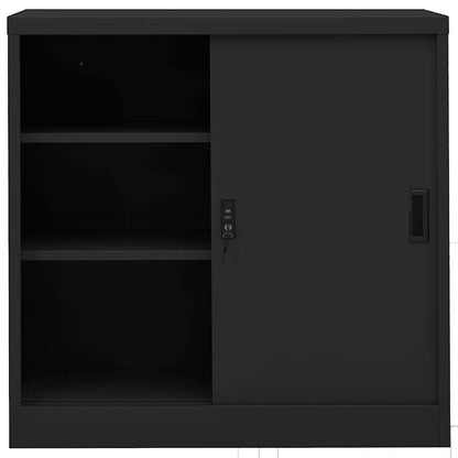 Büroschrank mit Schiebetür Anthrazit 90x40x90 cm Stahl