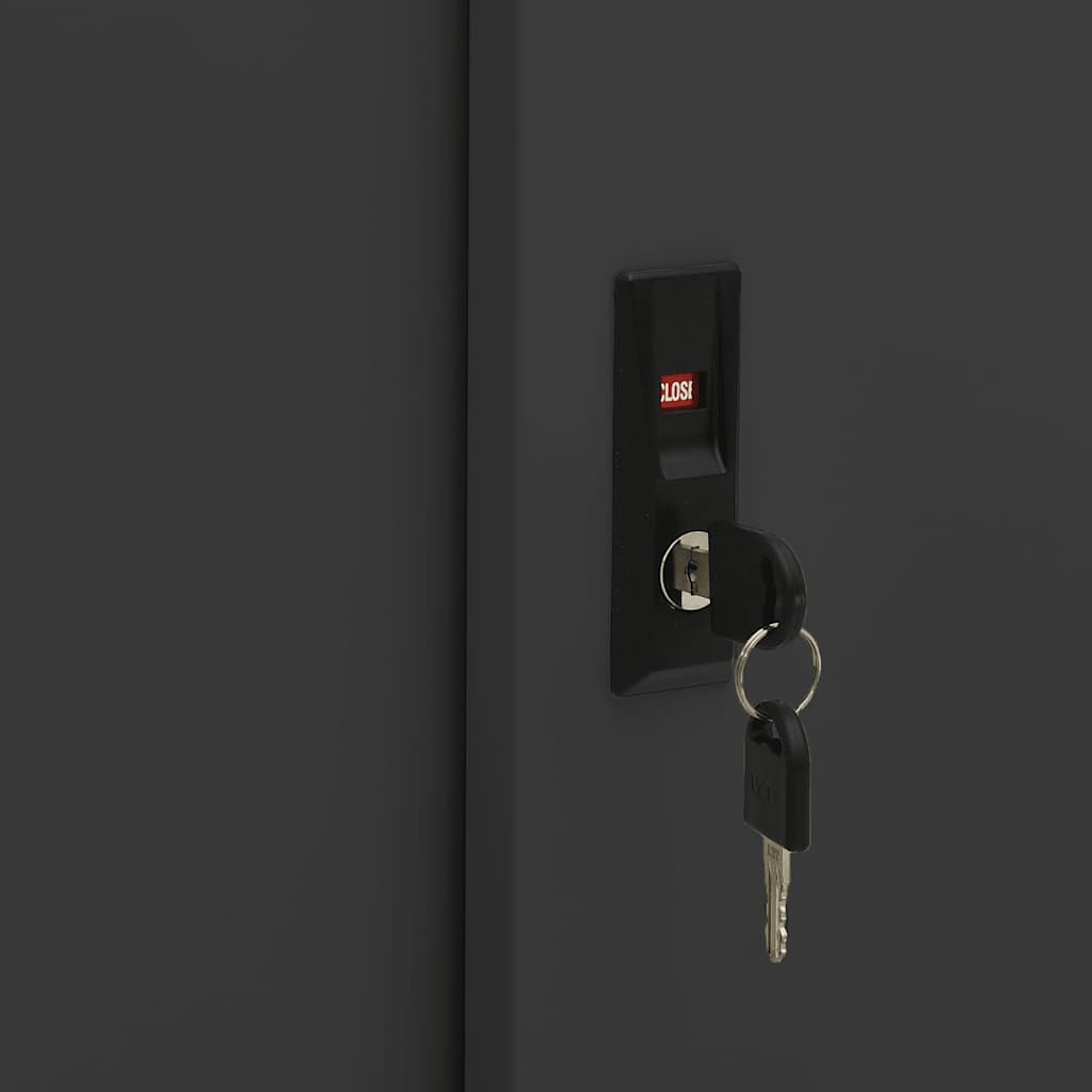 Büroschrank mit Schiebetür Anthrazit 90x40x90 cm Stahl
