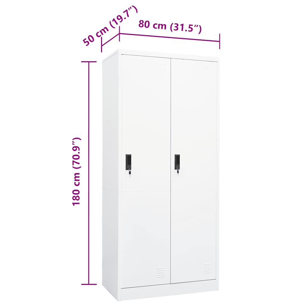 Kleiderschrank Weiß 80x50x180 cm Stahl