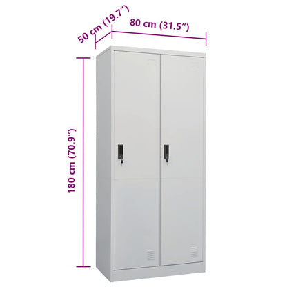 Kleiderschrank Hellgrau 80x50x180 cm Stahl