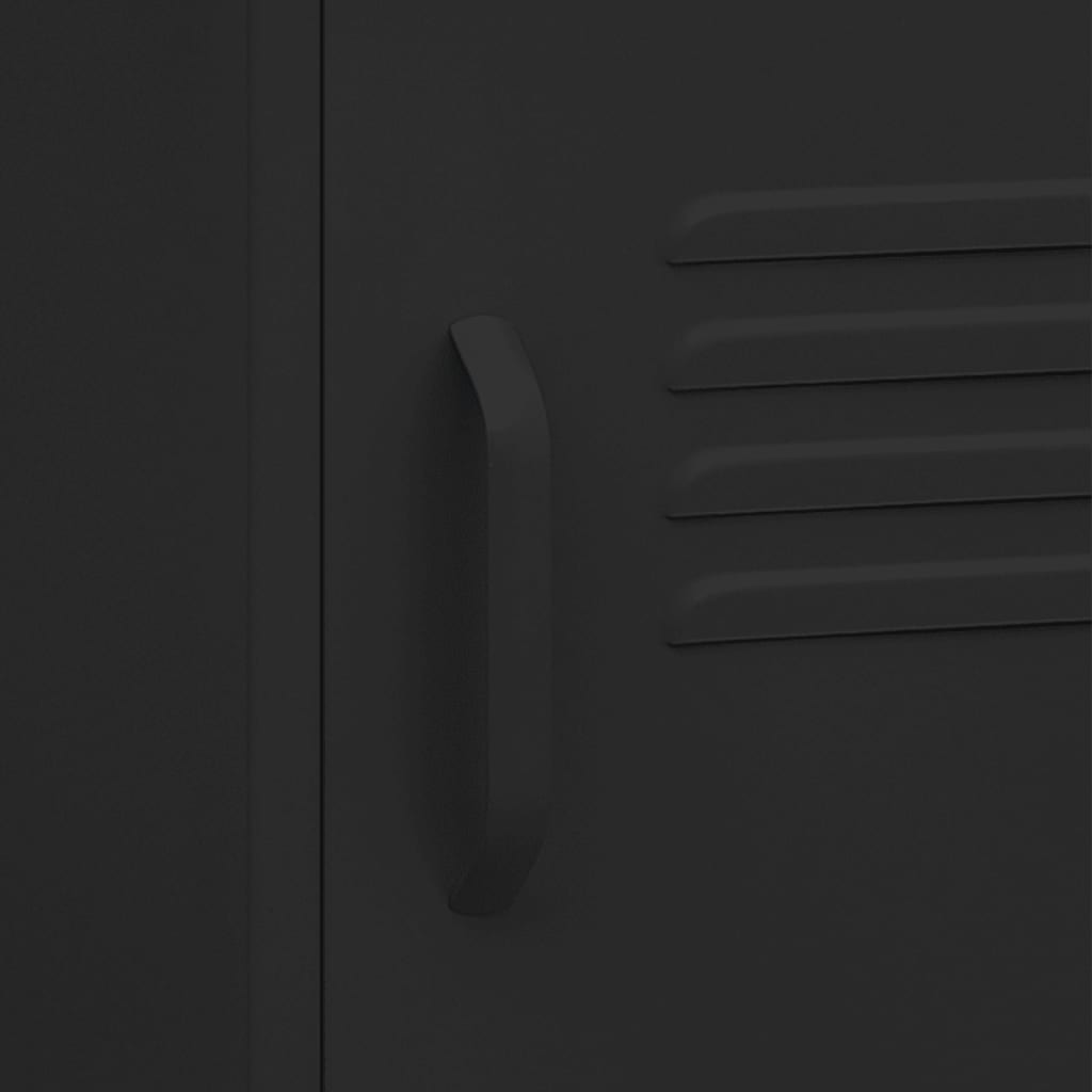 Nachttisch Schwarz 35x35x51 cm Stahl