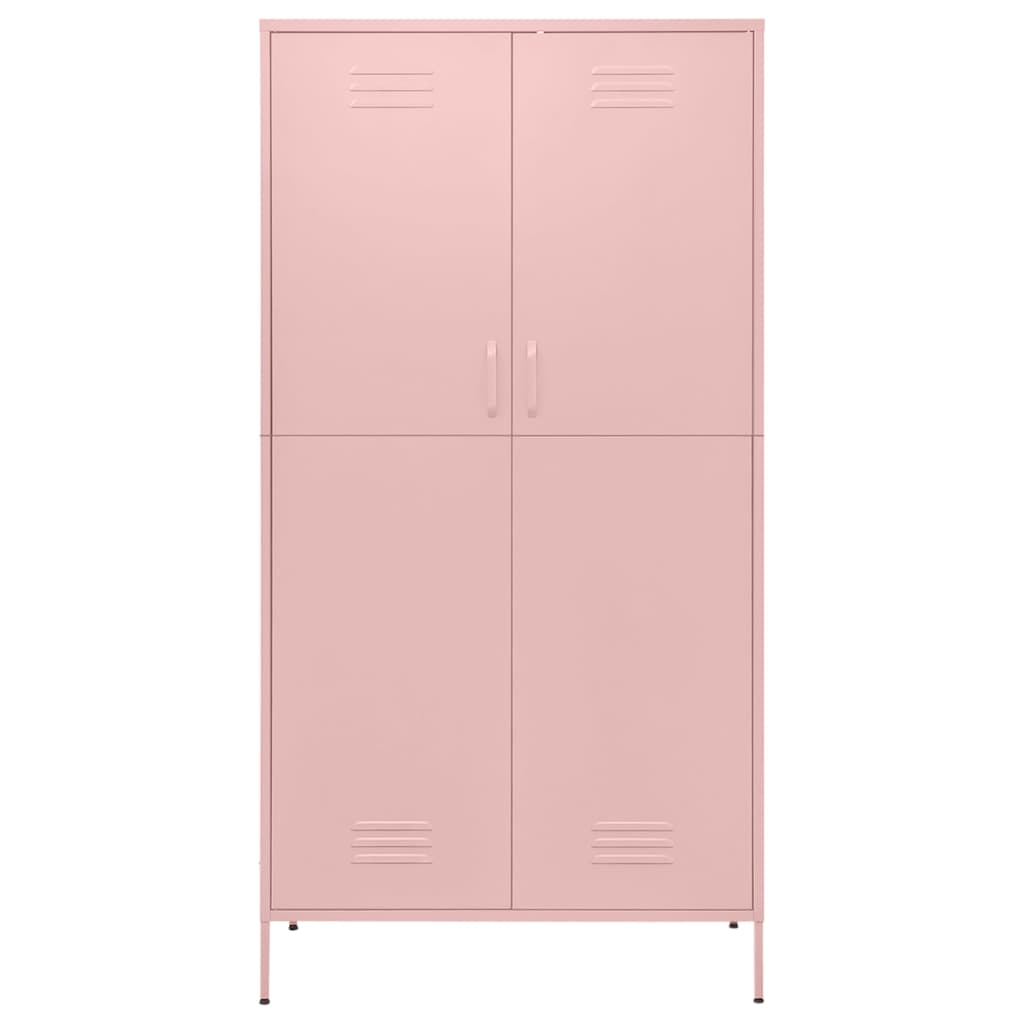 Kleiderschrank Rosa 90x50x180 cm Stahl
