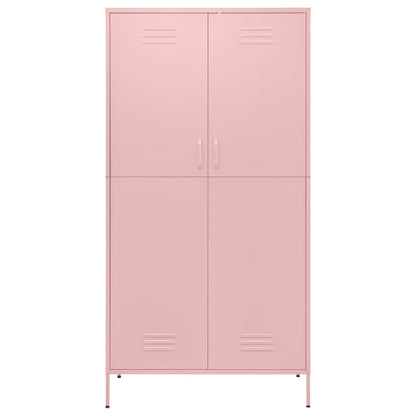 Kleiderschrank Rosa 90x50x180 cm Stahl