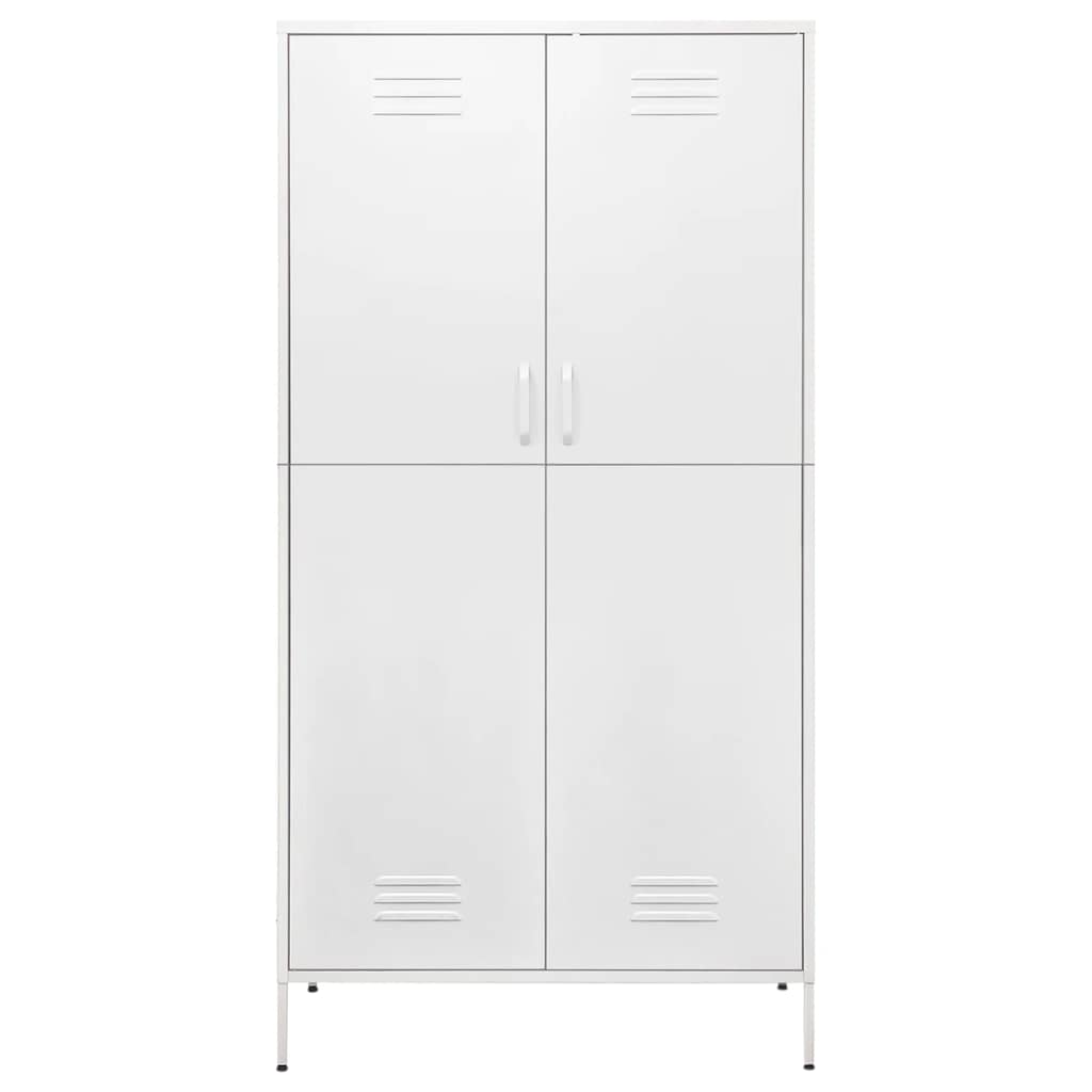 Kleiderschrank Weiß 90x50x180 cm Stahl