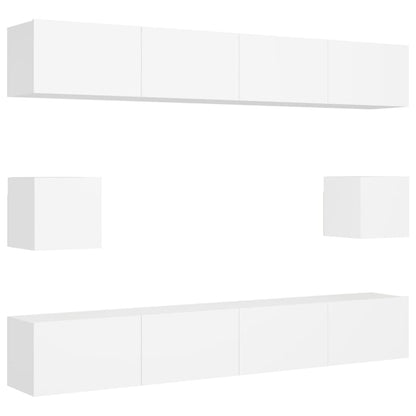 6-tlg. TV-Schrank-Set Weiß Holzwerkstoff