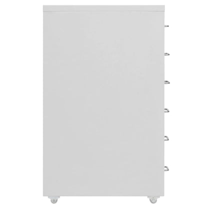 Aktenschrank mit Rollen Grau 28x41x69 cm Metall