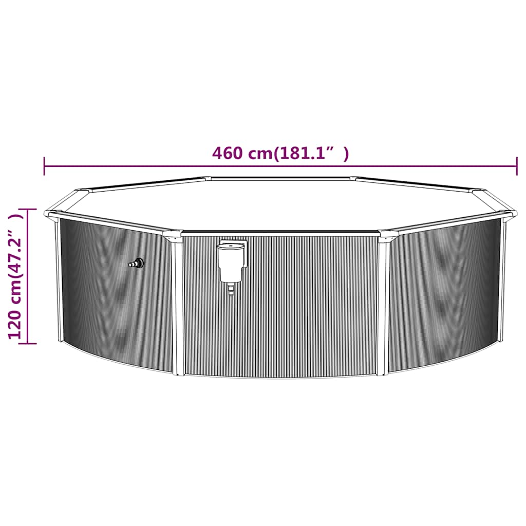 Pool mit Stahlwand Rund 460x120 cm Weiß