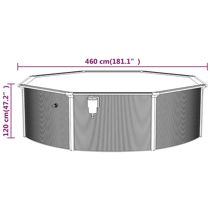 Pool mit Stahlwand Rund 460x120 cm Weiß