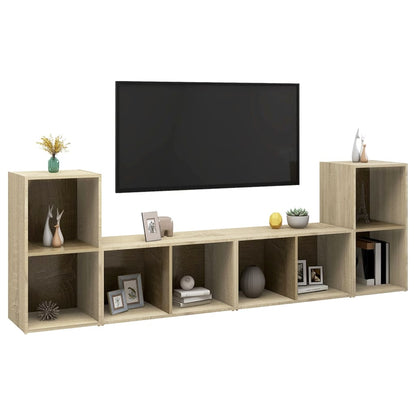 TV-Schränke 4 Stk. Sonoma-Eiche 72x35x36,5 cm Holzwerkstoff
