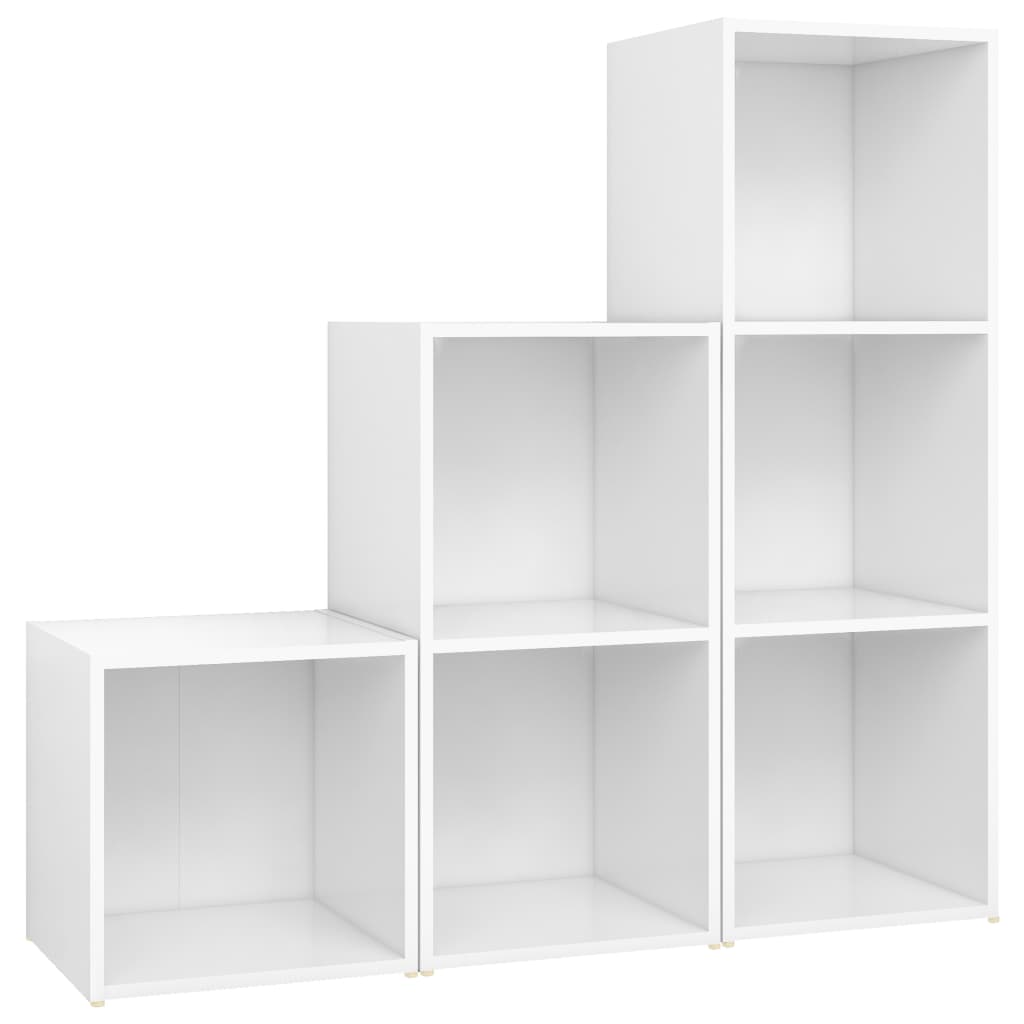 3-tlg. TV-Schrank-Set Weiß Holzwerkstoff